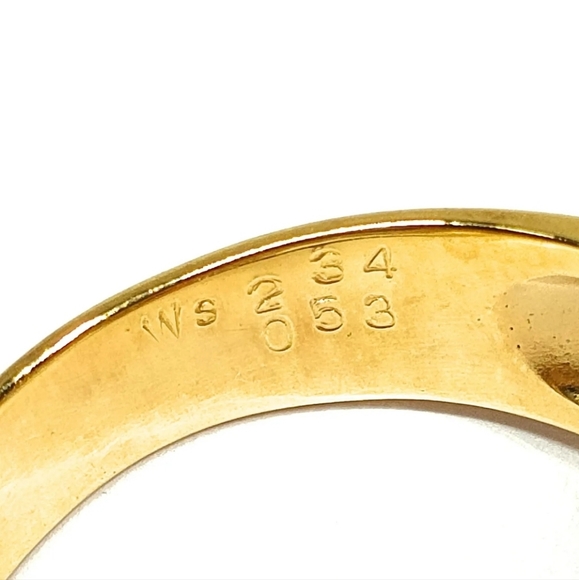 💫stunning 18k yellow pure Gold fire opal, white sapphire women's Ring - Picture 13 of 16